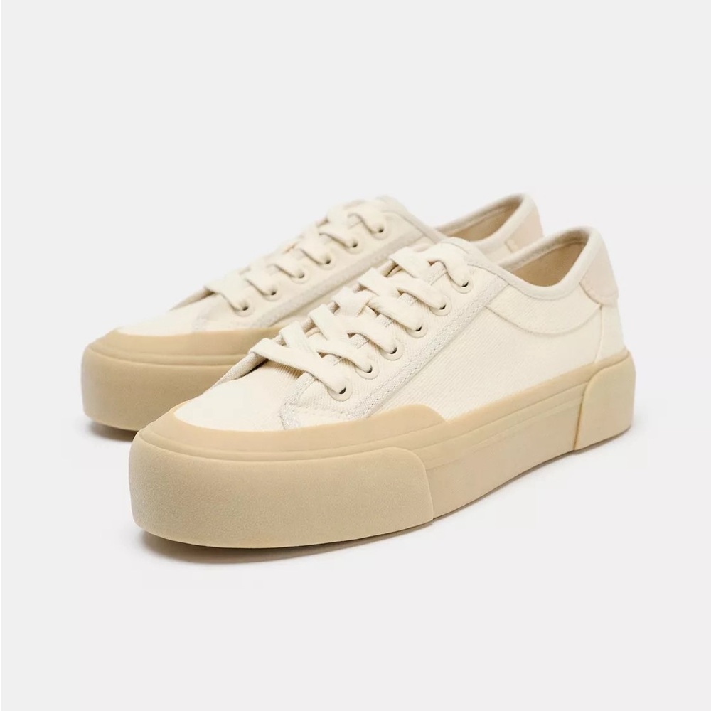 Zara off white fabric Sneakers in off white US W 8